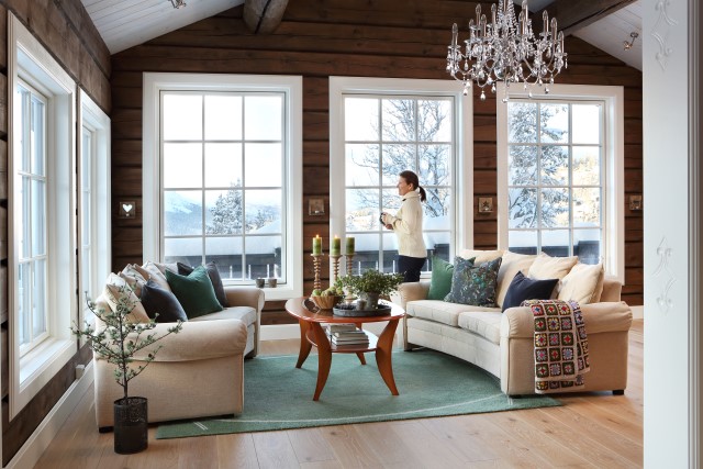 Stua i den nye hytta. 