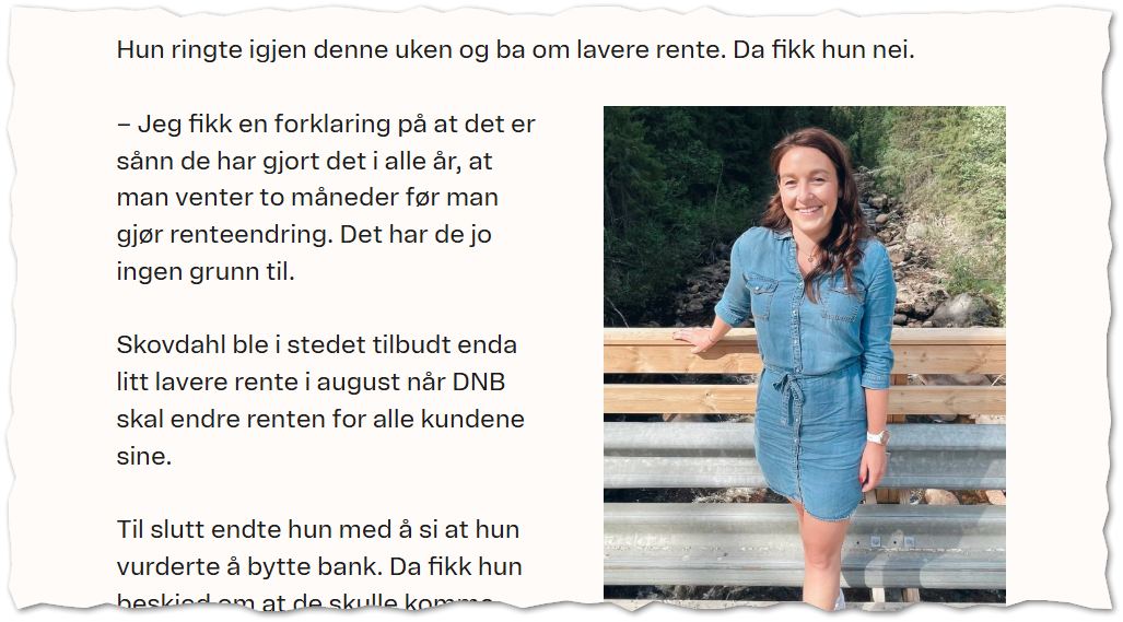 Albertine Skovdal forhandlet om bankrenten sin.