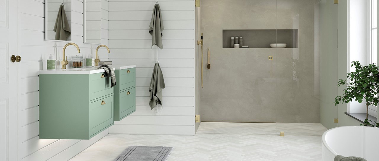 Et stort, moderne og åpent baderom