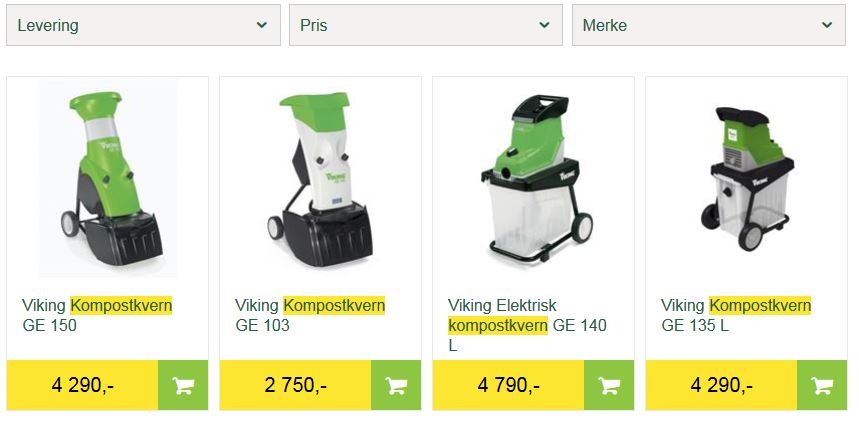 Kompostkverner fra Felleskj&oslash;pet.