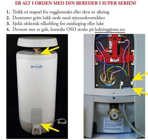 Advarsel fra OSO Hotwater Advarsel fra OSO Hotwater